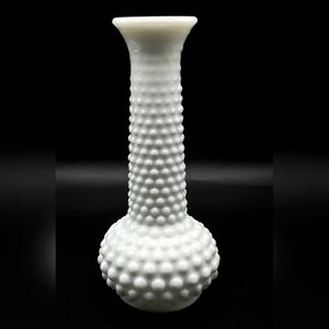 Vintage EO Brody White Milk Hobnail Vase